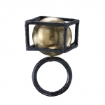 Encounter- ring - 18kt yellow gold,silver, niello, patina 2014